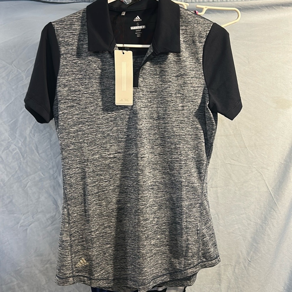 Adidas Women's Short Sleeve Tee - Black and Gray